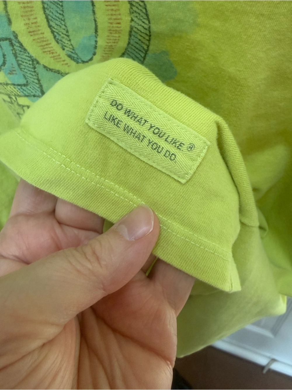 Life Is Good Women's LOVE V-Neck Tee in Chartreuse Green - Picture 2 of 5
